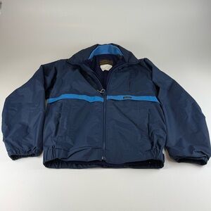 VTG Eddie Bauer Gortex Navy W/ Light Blue Stripe Jacket Medium